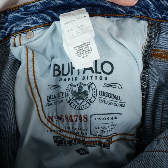 Buffalo David Bitton Jeans Mens 38x32 Ben Stretch Relaxed Tapered Medium Wash - Picture 6 of 13